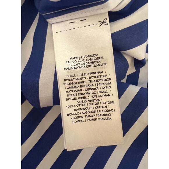 Lauren Ralph Lauren Women's Long Sleeve Blue White Stripe Shirt Size PL NWT - Picture 16 of 16